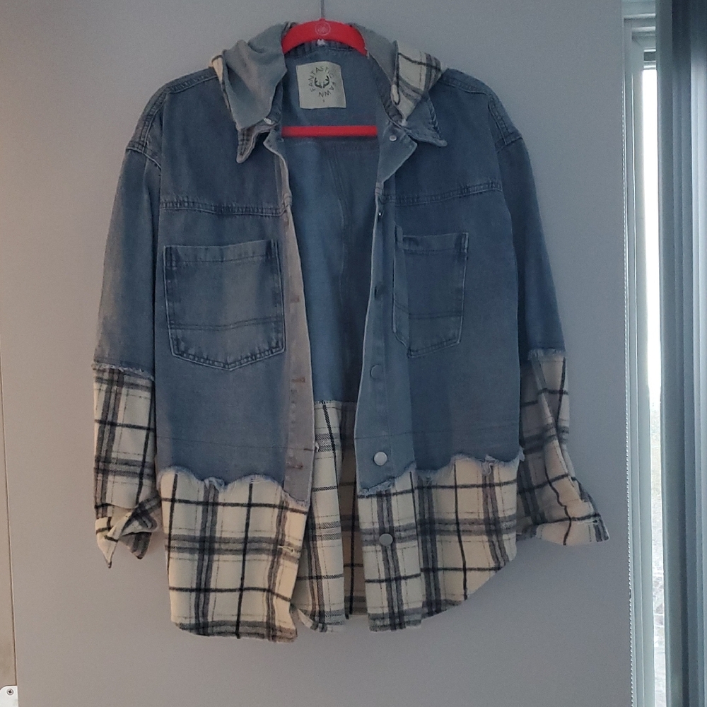 Fantastic Fawn Blue and Cream Jean Jacket